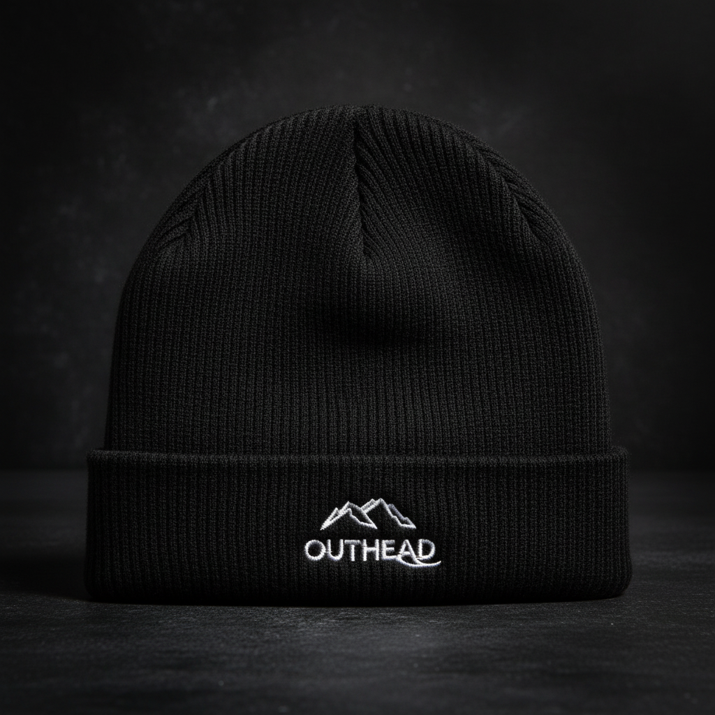 Black Beanie White Logo